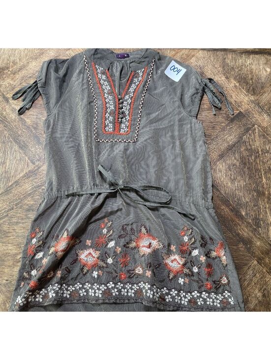 Anthropologie Tops - Lulumari Small Brown Floral Embroidered Blouse Cottagecore size small-004